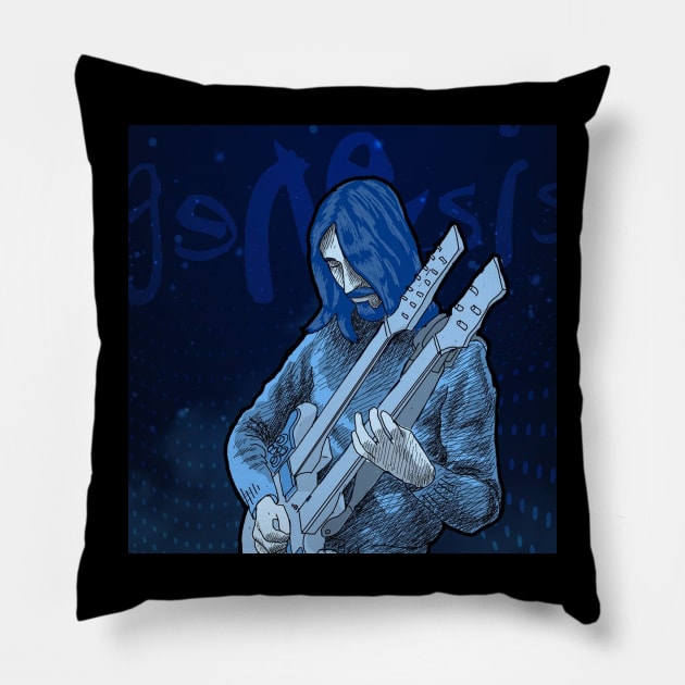 Double guitar // Genesis - Mike Rutherford Pillow by ErineBoness