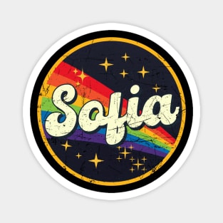 Sofia // Rainbow In Space Vintage Grunge-Style Magnet