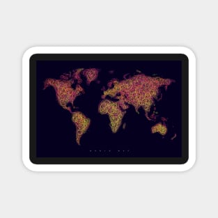 World Map Abstract Art Magnet