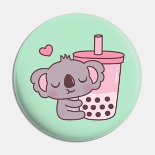 Cute Koala Bear Loves Boba Tea Pin