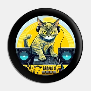 Cool Cat DJ EDM Dance Gift - Splash 90s - DJ Cat Pin