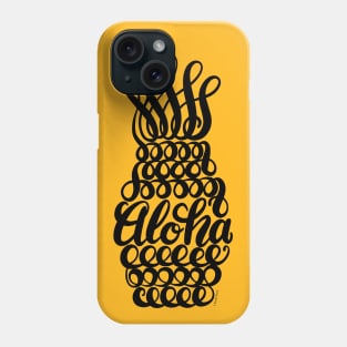 Aloha Pineapple Graphic Hand Lettered Illustration Phone Case