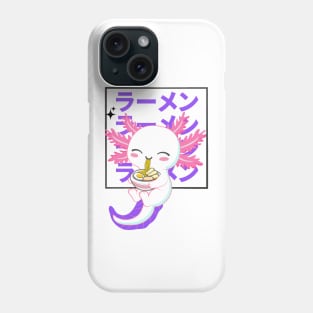 Axolotl Eating Ramen Phone Case