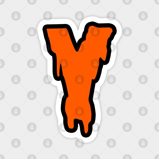 Letter Y (orange) Magnet by CateBee8