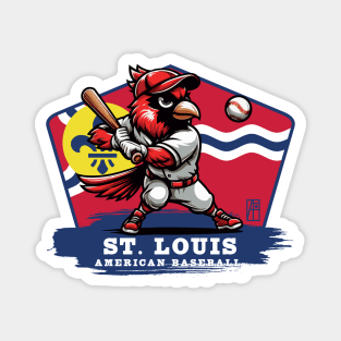 USA - American BASEBALL - St. Louis - Baseball mascot - St. Louis baseball Magnet