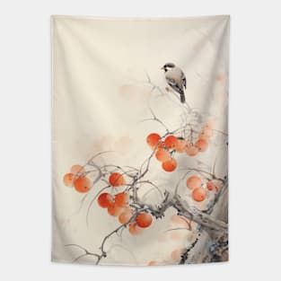 Cute Autumn Bird Design Tapestry