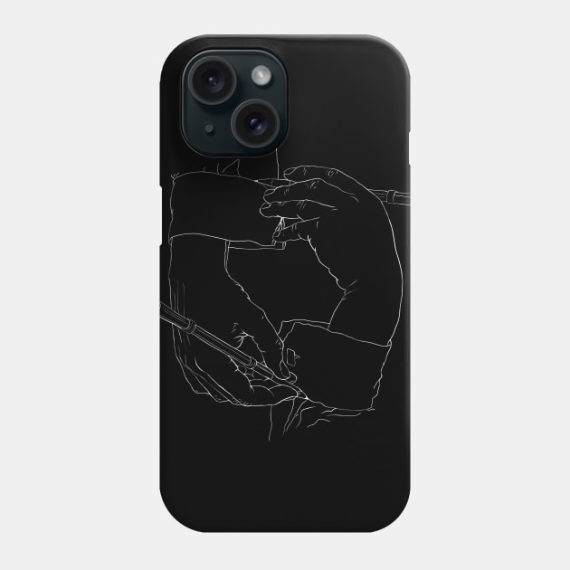 Drawing Hands (Black) Phone Case by shamila