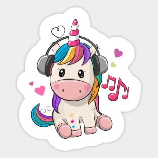 Cute Cartoon Unicorn Sticker