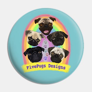 FivePugs Designs Pin