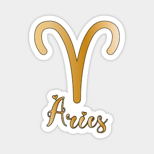 Aries Zodiac Sign golden Magnet