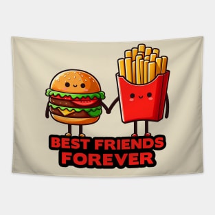 Hamburger and French Fries Best Friends Forever Tapestry