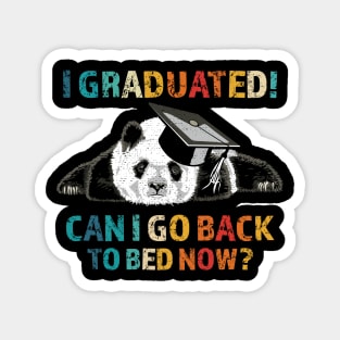 I graduated! Funny Panda Education Congratulation Vintage Magnet