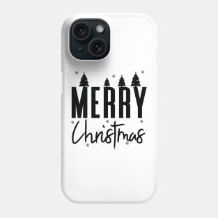 Merry Christmas Everyone with Black Christmas tree Square Phone Case