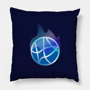 Blue Fire Ball Pillow