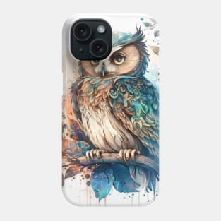 Owl Bird Portrait Animal Painting Wildlife Outdoors Adventure Phone Case