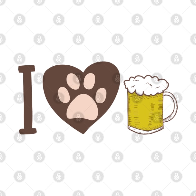 I love dogs and beer by GULSENGUNEL