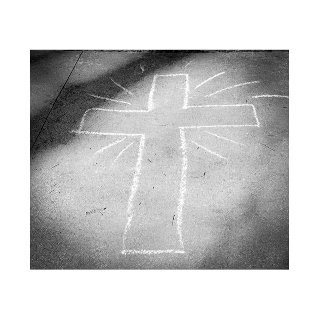 Sidewalk Chalk Cross by Ckauzmann