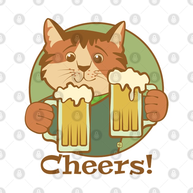 Cheers Beers Cat by Sue Cervenka