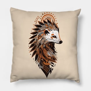 A hedgehog spirit watercolor Pillow