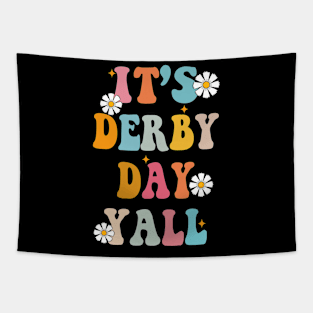 Horse Racing Groovy It's Derby Day Yall KY Derby Horse Tapestry