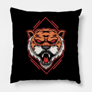 tiger head illustration Pillow