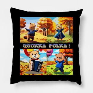 QUOKKA POLKA ! CUTE HAPPY QUOKKAS Pillow