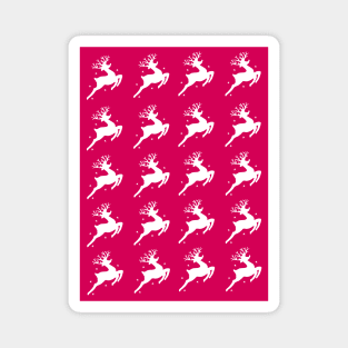 Magical christmas reindeer regular pink pattern Magnet