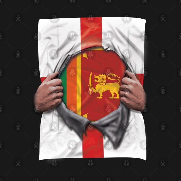 Sri Lankan Flag English Flag Ripped Open - Gift for Sri Lankan From Sri Lanka by Country Flags