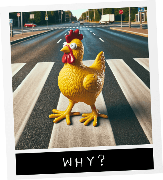 Why Did The Chicken Cross The Road Kids T-Shirt by Koala Tea Images