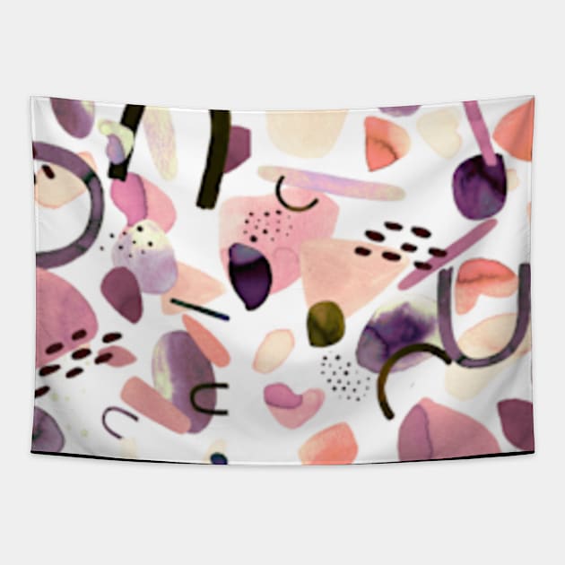 Pocket - watercolor pieces mauve Tapestry by ninoladesign