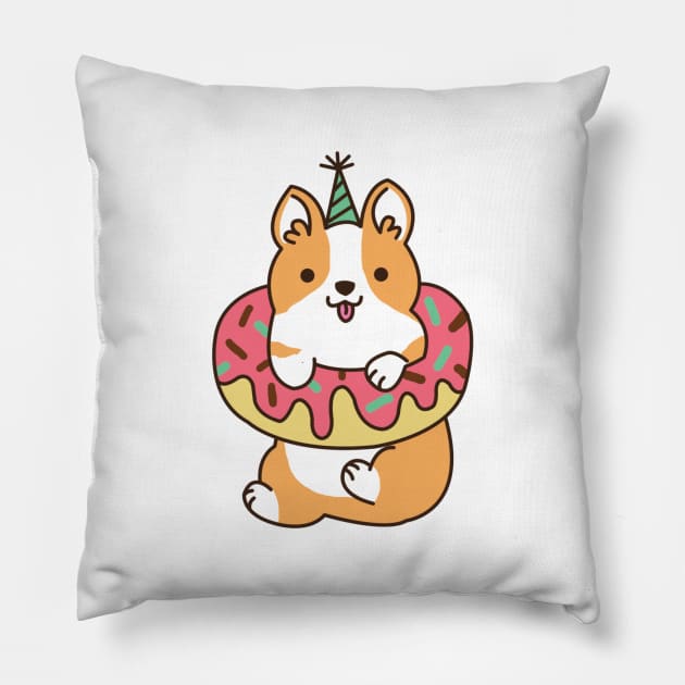 Donut Corgi Pillow by mintcorner