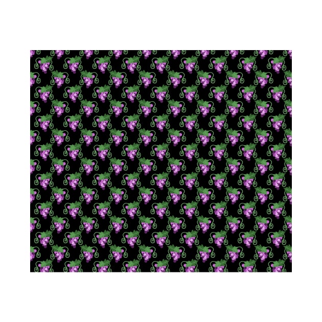 Viney Purple Grapes Black Pattern by saradaboru