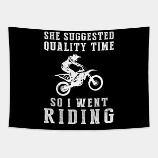 Revving Up Humor! Funny '4 Languages' Sarcasm Dirtbike Tee & Hoodie Tapestry