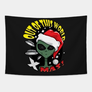 Out Of This World Xmas Alien Tapestry