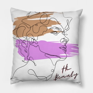 Abstrac face men, modern art Pillow