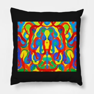 Multicolored Aesthetic - Abstract Symmetrical Watercolor Pattern Pillow