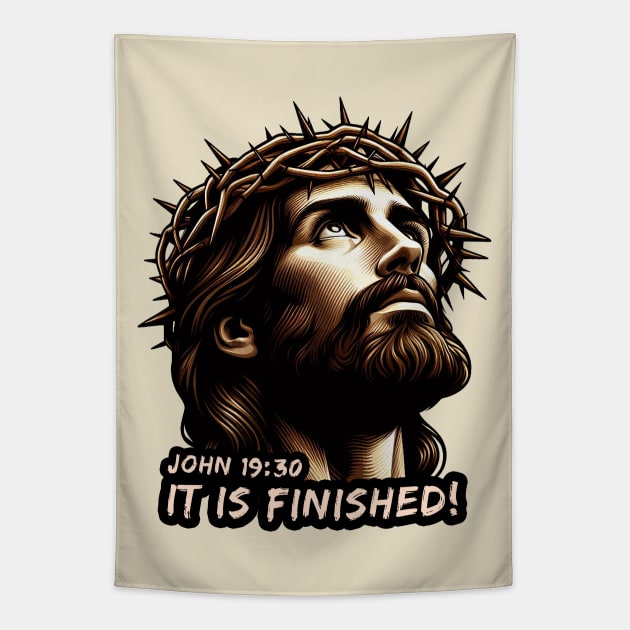 John 19:30 It Is Finished Tapestry by Plushism