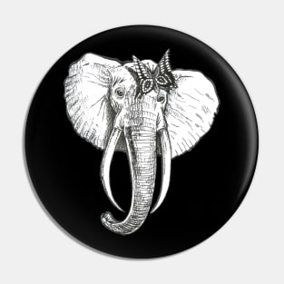 elephant and butterfly Pin