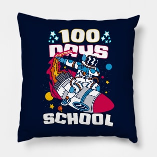 100 days of school featuring an astronaut dabbing on his rocket #2 Pillow