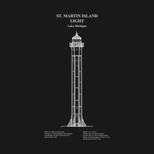 St. Martin Island Light Lighthouse - Michigan - ABDpng T-Shirt