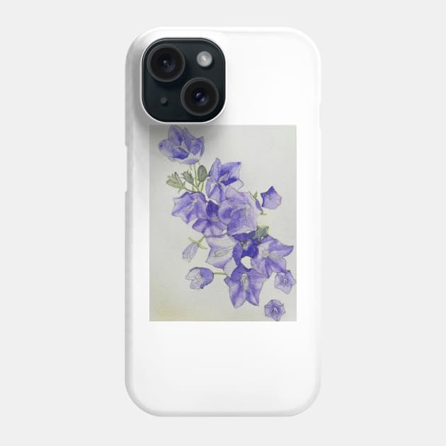 Harebells (campanula) watercolour painting Phone Case by esvb