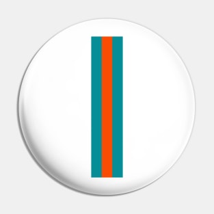 Retro American Football Stripes Miami Teal Orange Pin