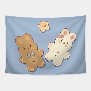 Cute Kawaii Gingerbread Bunny | Blue Tapestry