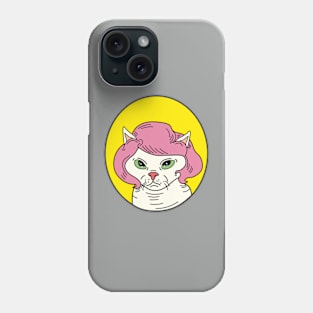 Cat with wig, hairless cat with wig Phone Case