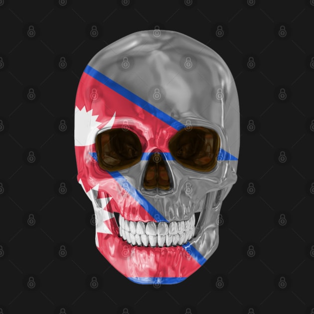 Nepal Flag Skull - Gift for Nepalese With Roots From Nepal by Country Flags