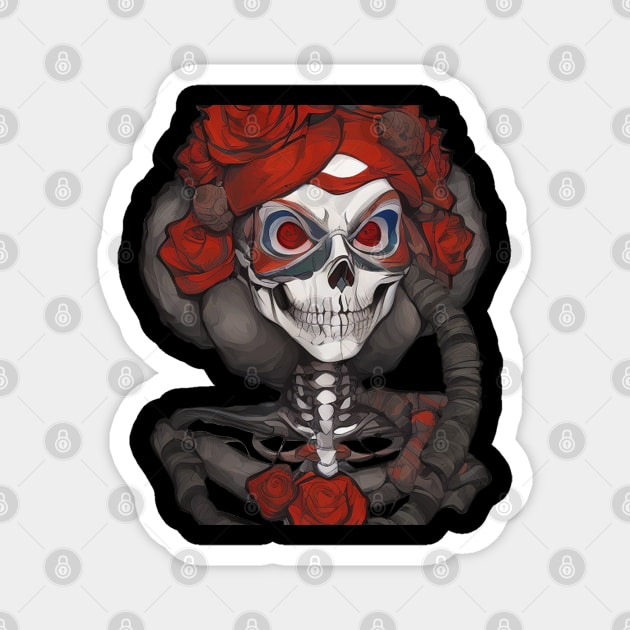 Rebellion and Bones: Exploring the Edgy Charm of Skull Art Magnet by ShyPixels Arts