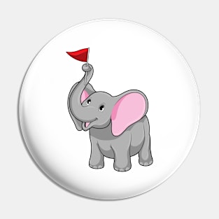 Elephant with Flag Pin