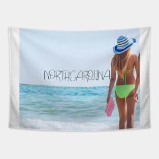 North Carolina - beautiful beach lovers holiday shirt Tapestry
