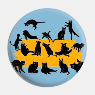 Cute Black Cats on the Couch Pin