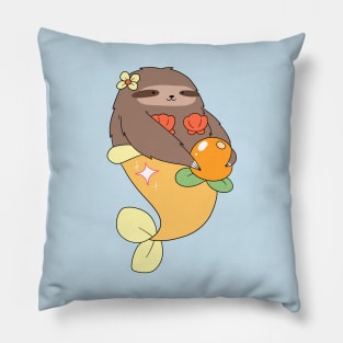 Orange Fruit MerSloth Pillow